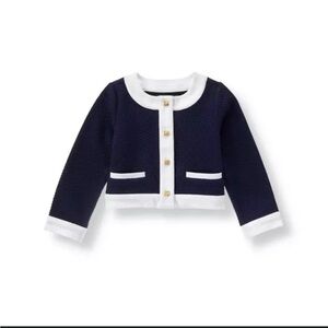 Janie and Jack girls Black/ white cardigan - size 5/6